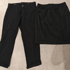White House Black Market Women's en's Black Cargo Pants And Skirt